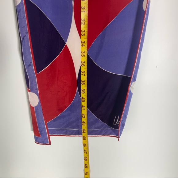 Vena Rectangular Red, Purple, White & Black Geometric Color Block Scarf - Picture 16 of 16